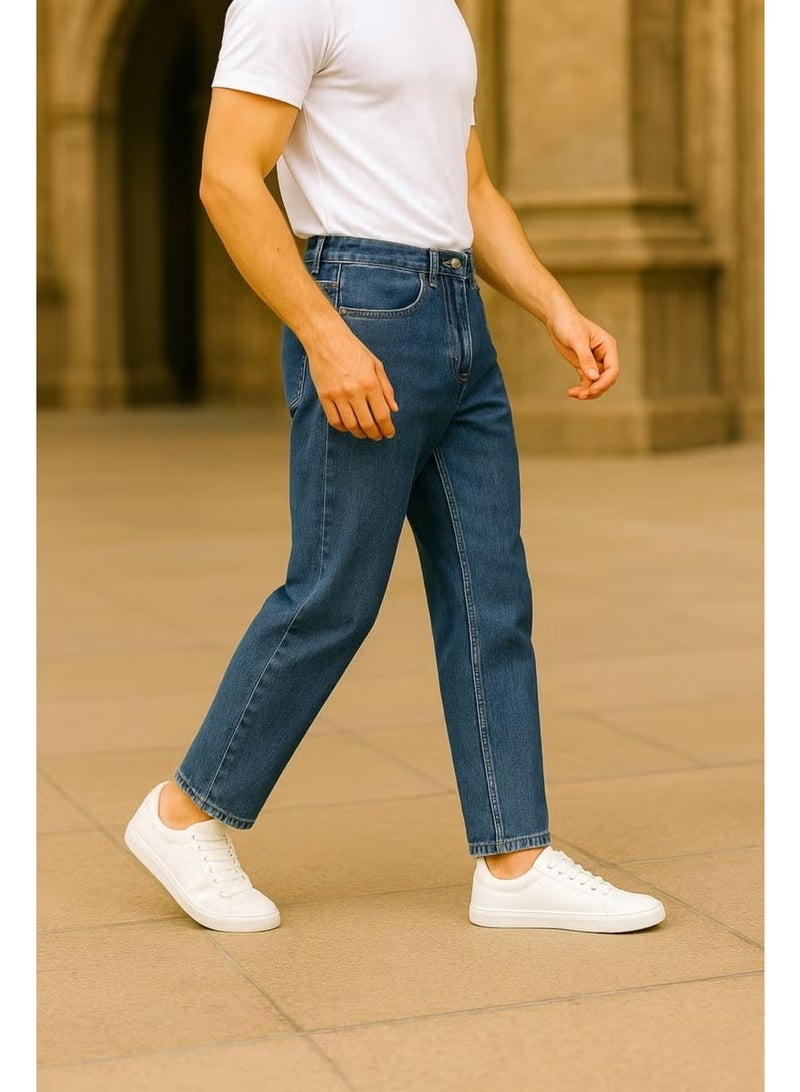 Cedy Denim جينز رجالي أزرق داكن بخصر عالي وساق ضيقة فضفاضة جينز أم C333 - Image 4